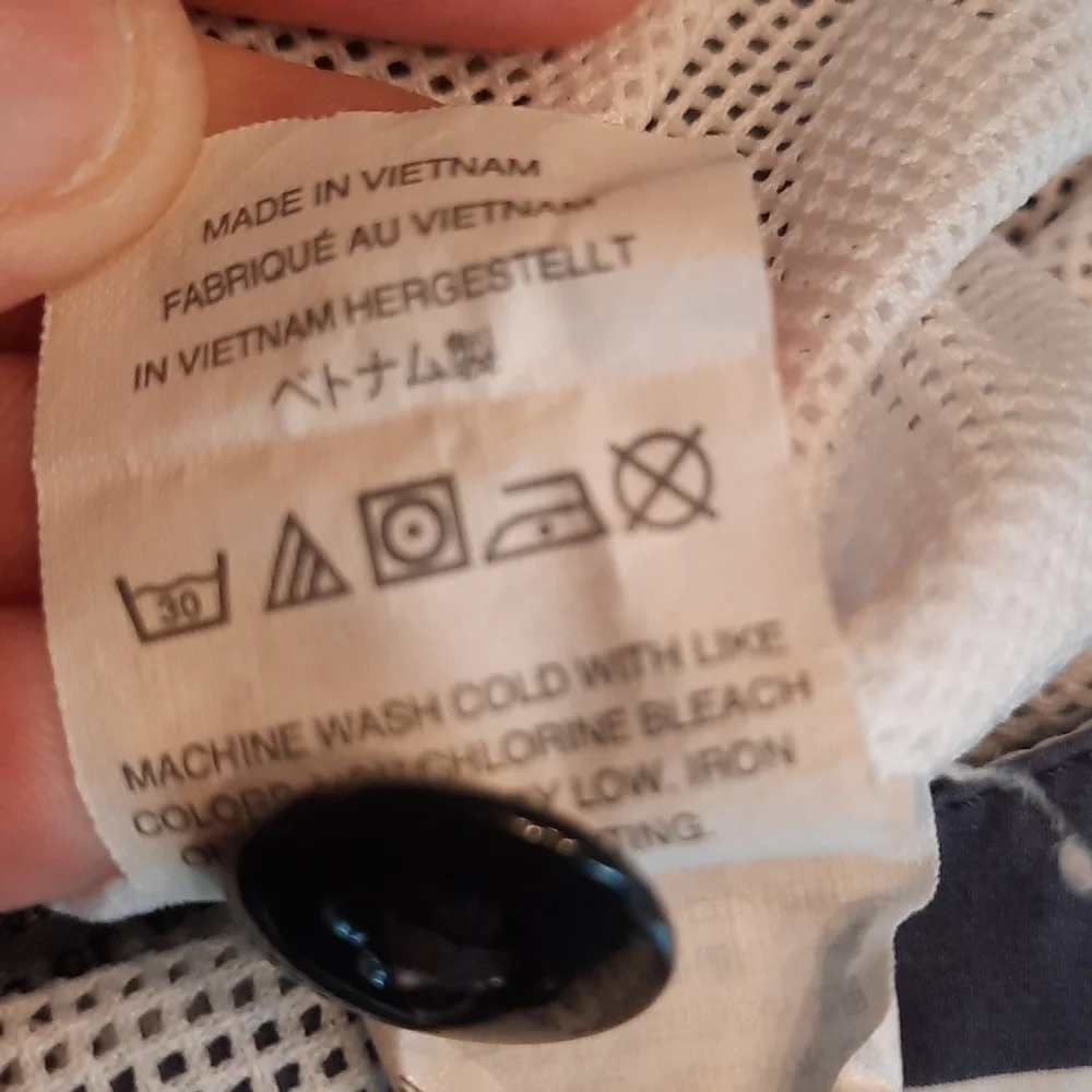J. Crew waist 32 navy blue white stripe swim trunks